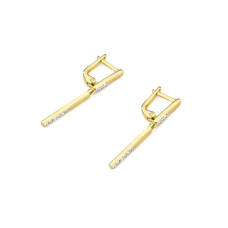 Gold Earrings with Diamonds
