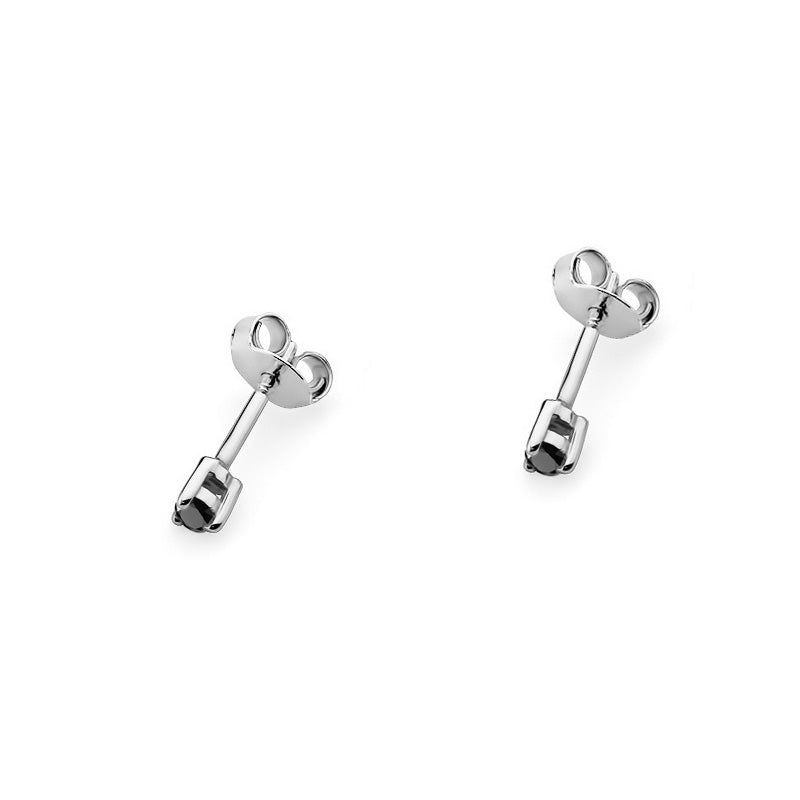 Zlaté náušnice s 0,04 ct čiernymi diamantmi