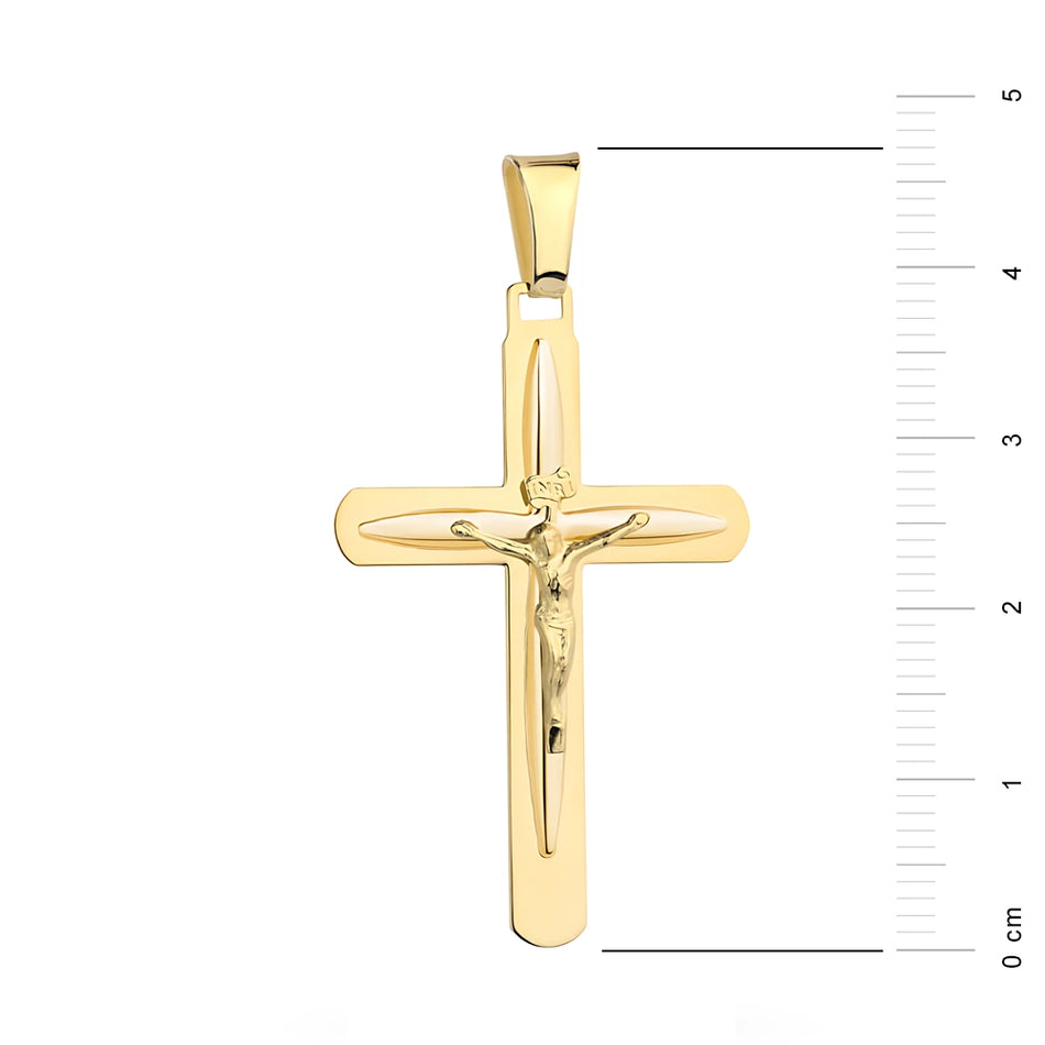Gold Kreuz Anhänger mit Jesus Christus