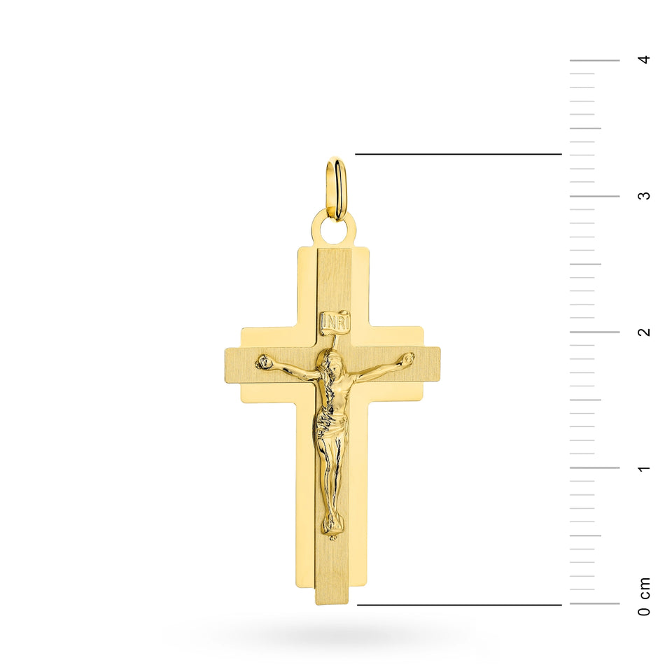 Gold Kreuz Anhänger mit Jesus Christus