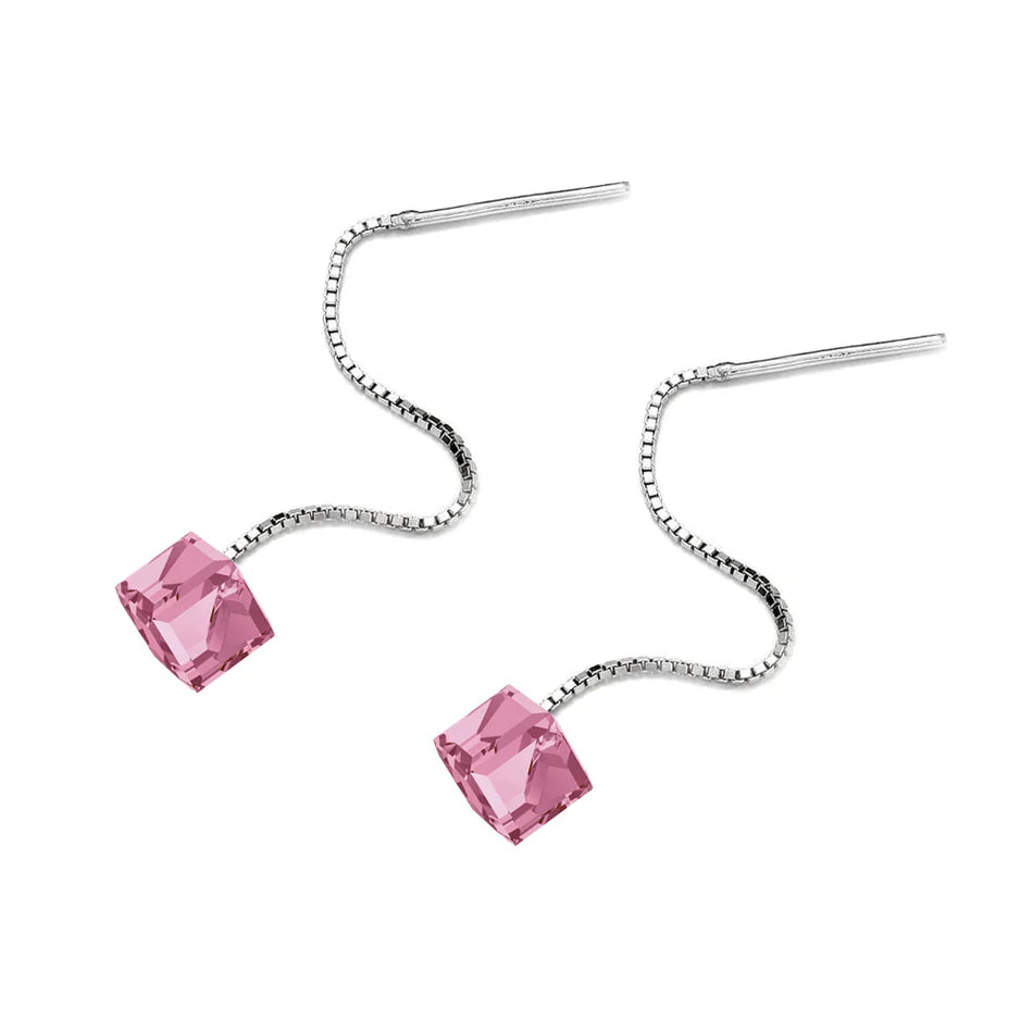 Klasické svatební stříbrné náušnice se Swarovski krystaly