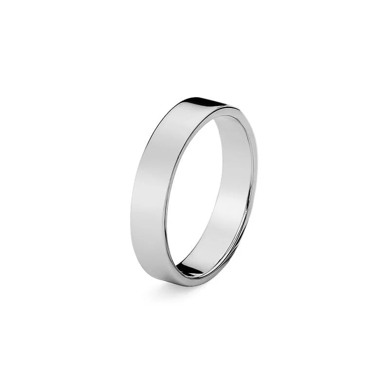 Klasický stříbrný plochý snubní prsten 4mm