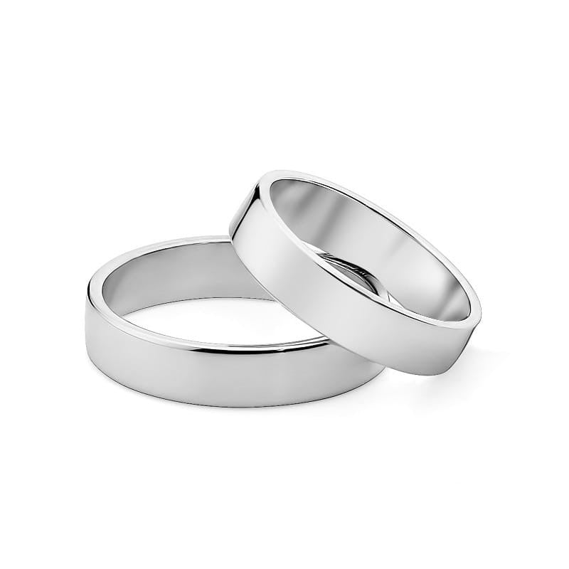 Klasické ploché zlaté svadobné obrúčky prstene 4 a 5mm