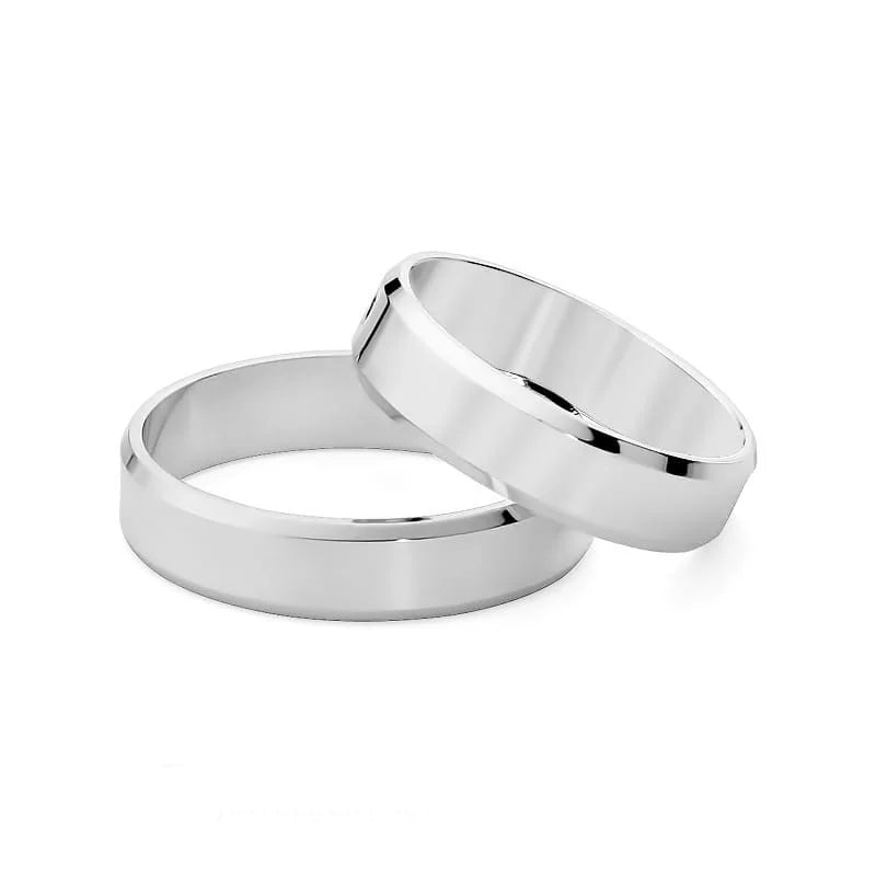 Klasické ploché snubní prsteny se zlatou drážkou 5mm