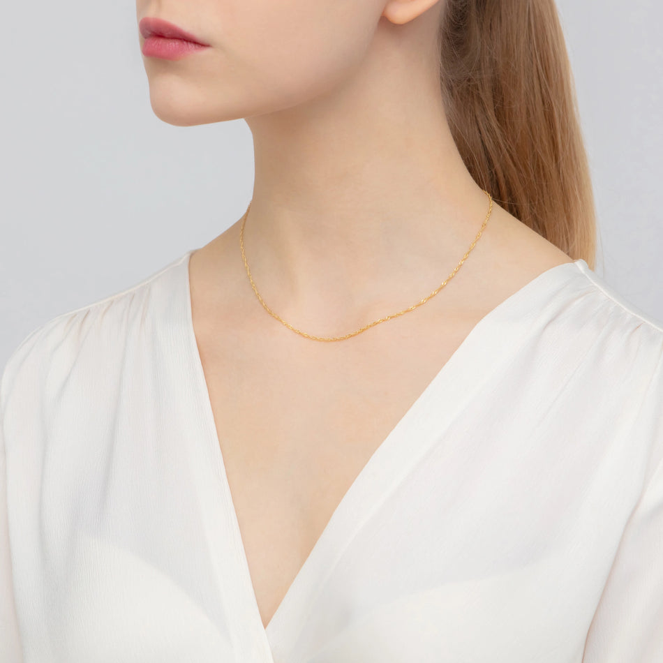 Pozlacený stříbrný řetízek Singapur 1.5mm