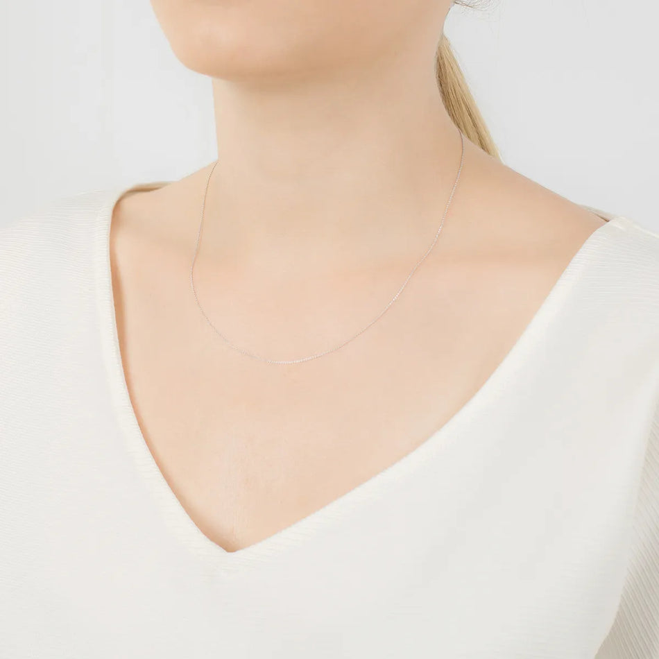 Kotvový řetízek z bílého zlata 0,8 mm