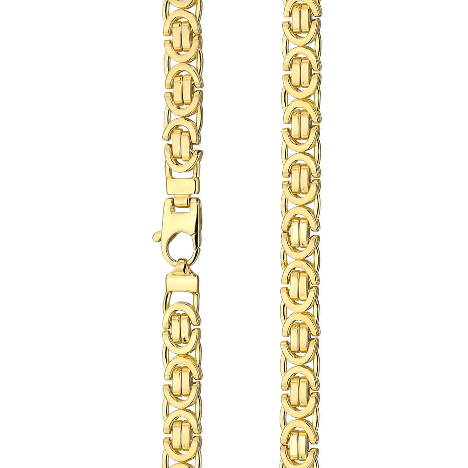 Men's Gold Chain Royal Byzantine Flat 7.5mm