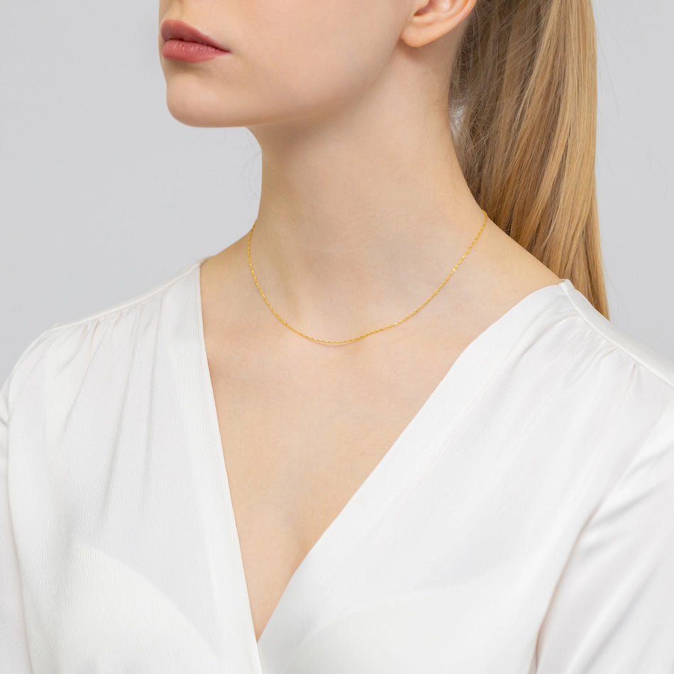Gold Singapurkette 1.0mm