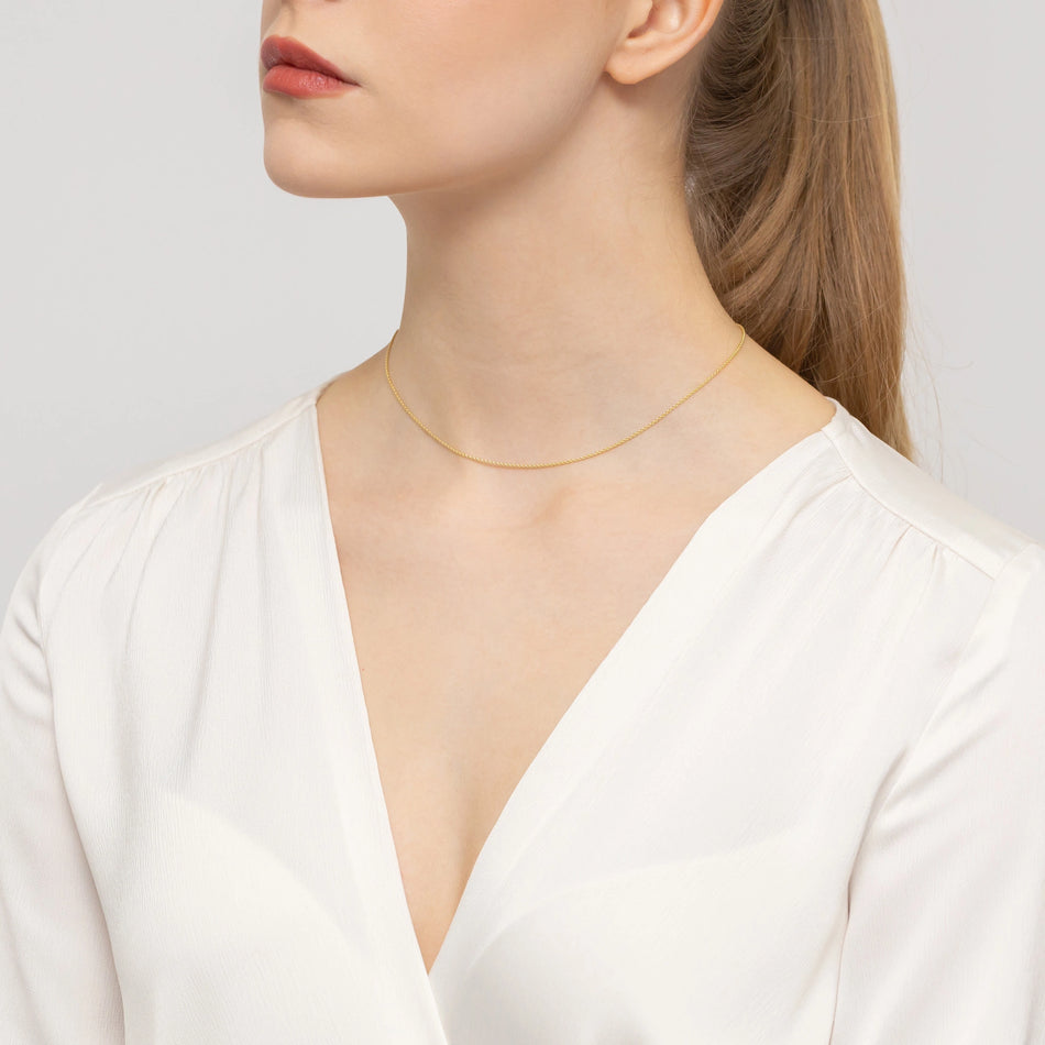 Pozlacený Stříbrný Rolo řetízek 1.1mm