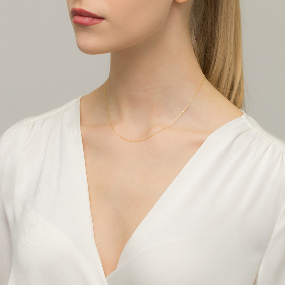 Gold Diamantschliff Ankerkette 1.3mm