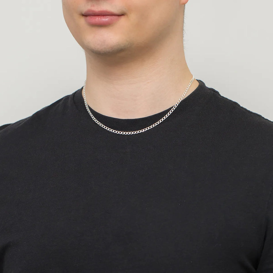 Herren Silber Panzerkette 3.3mm