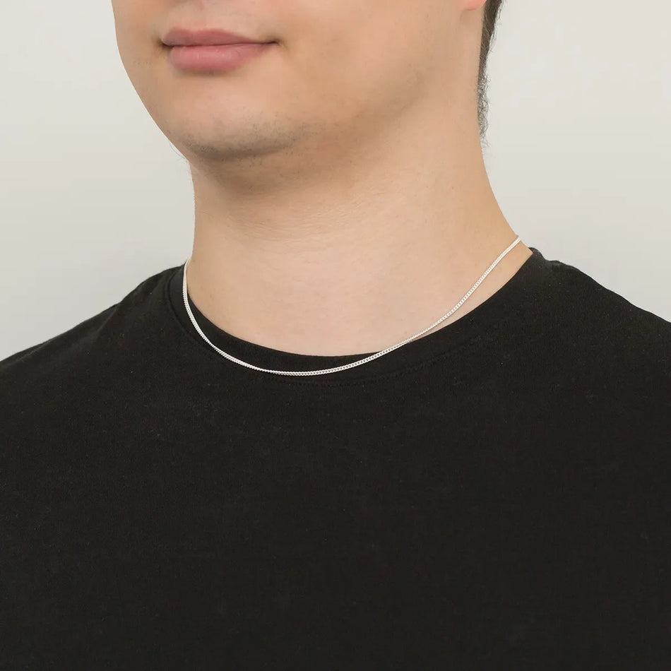 Herren Silber Panzerkette 2.5mm