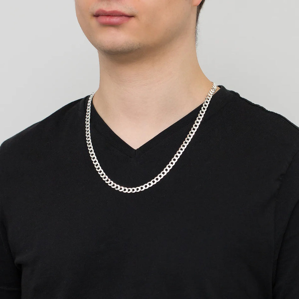 Herren Silber Panzerkette 6.7mm