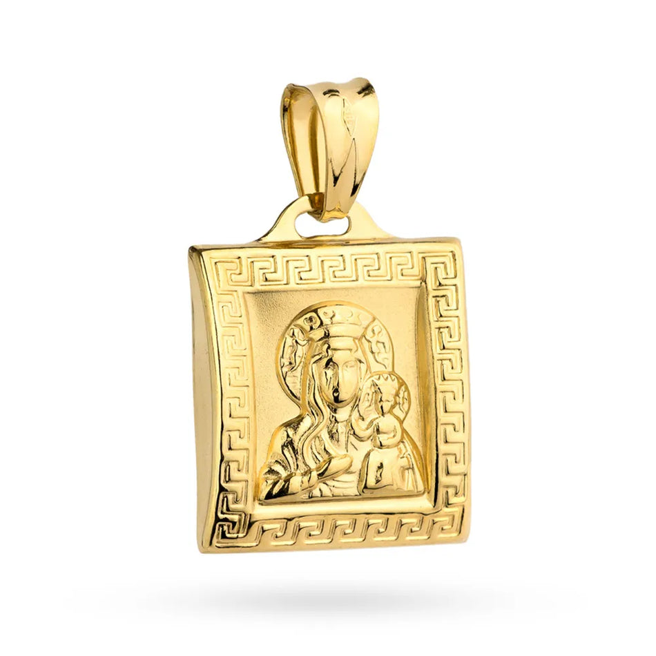 Gold Virgin Mary Medallion Pendant