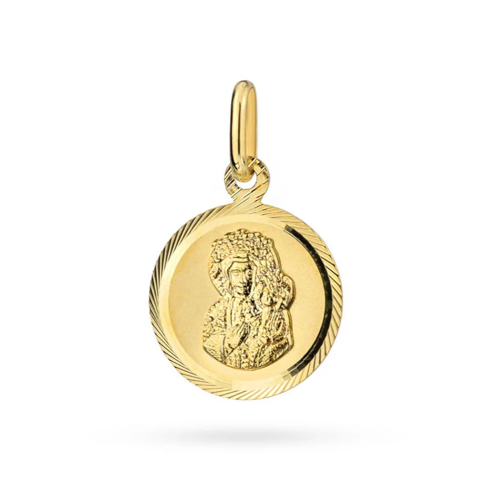 Gold Virgin Mary Medallion Pendant