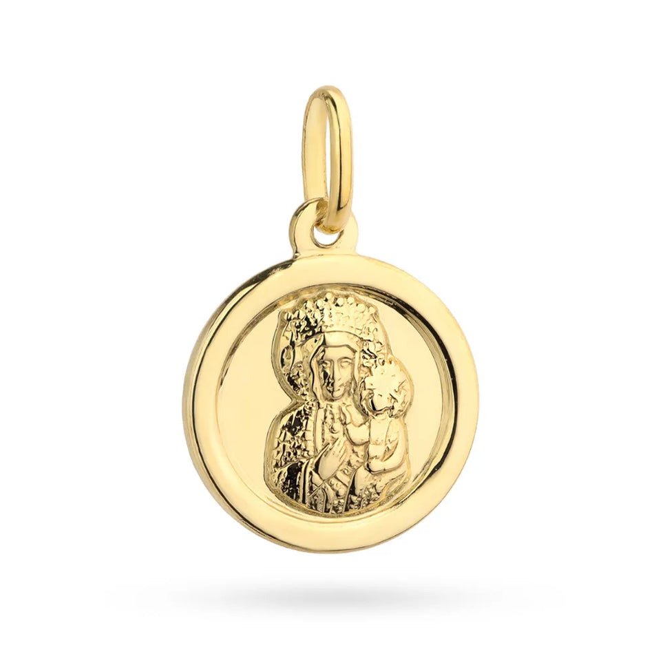 Gold Virgin Mary Medallion Pendant