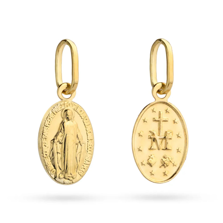 Gold Virgin Mary Medallion Pendant