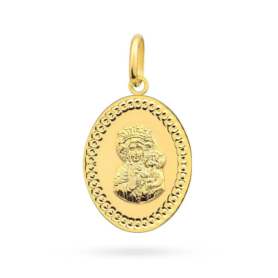 Gold Virgin Mary Medallion Pendant