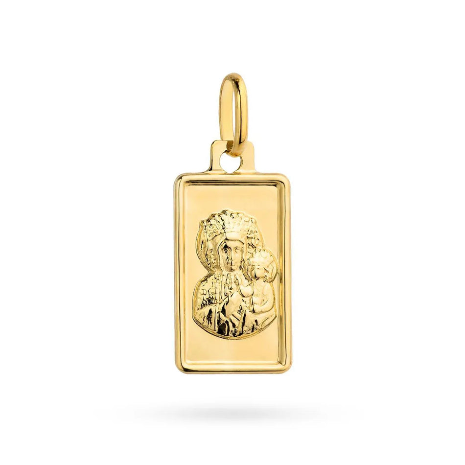 Gold Virgin Mary Medallion Pendant
