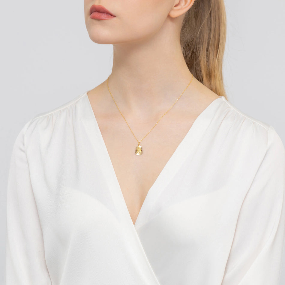 Gold Jungfrau Maria Medaillon Anhänger