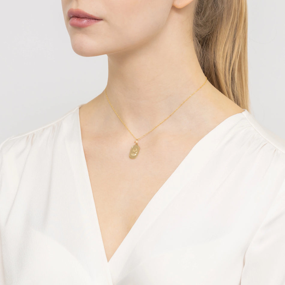 Gold Virgin Mary Medallion Pendant