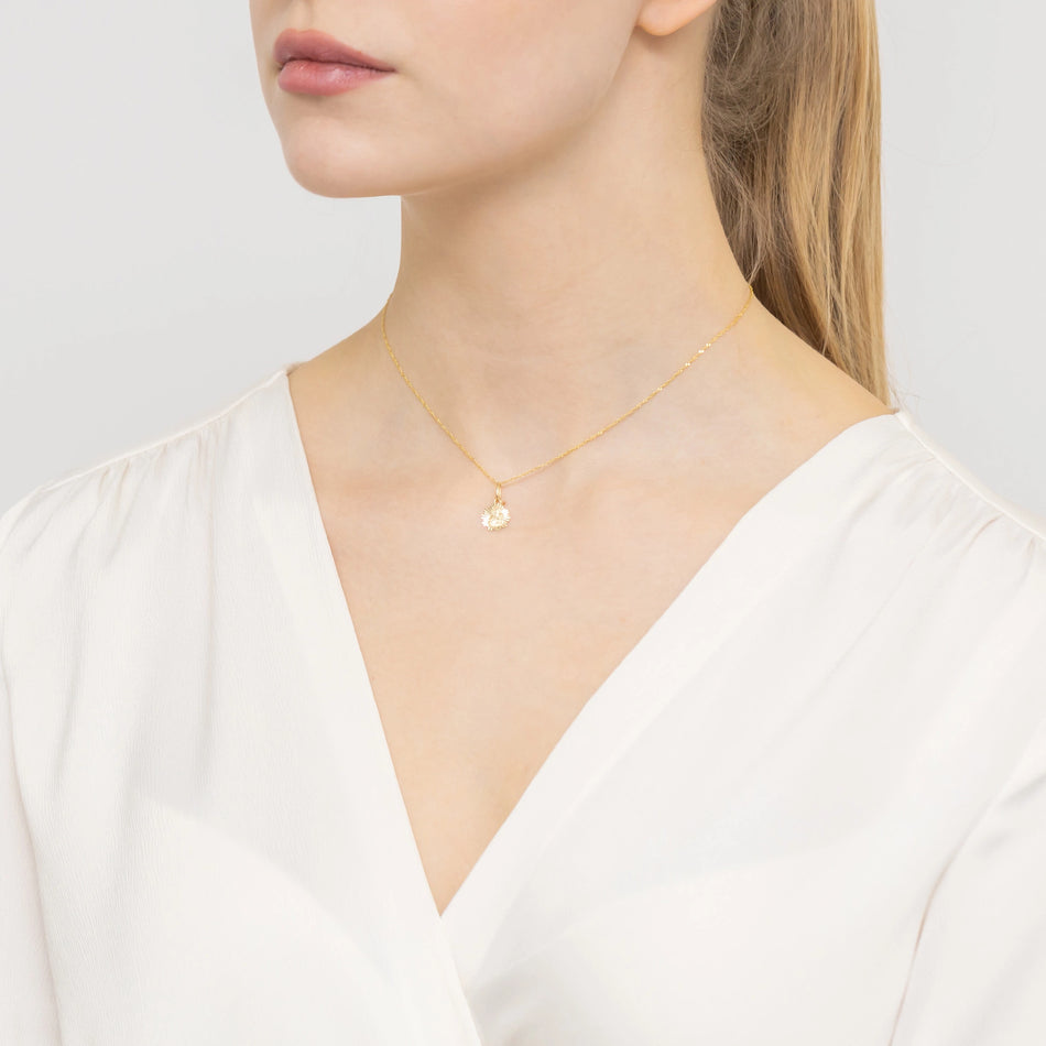 Gold Virgin Mary Medallion Pendant