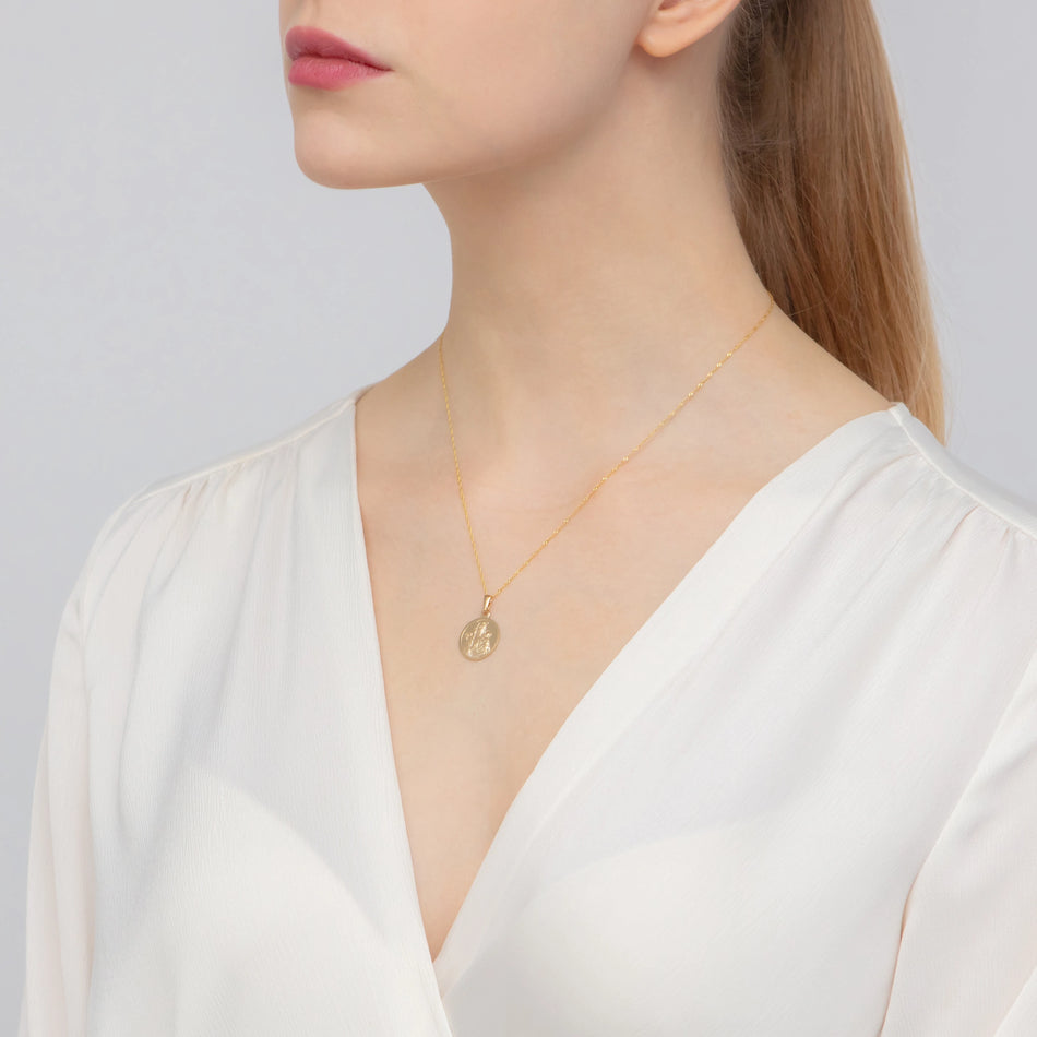 Goldmedaillon Anhänger mit Sankt Joseph