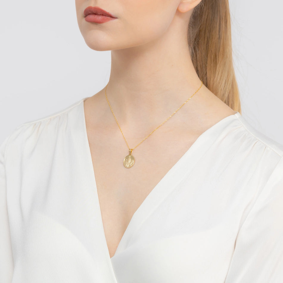 Zlatý Přívěsek medailon Panny Marie Naše Paní z Fatimy