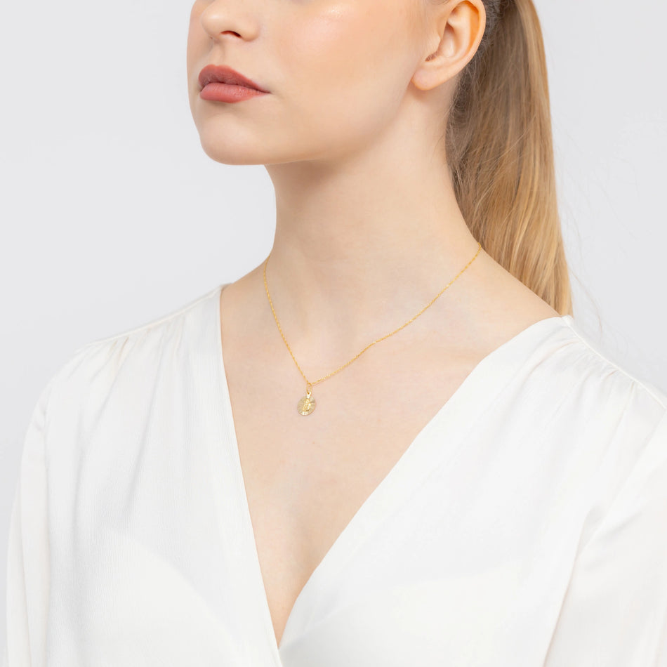 Gold Virgin Mary Medallion Pendant