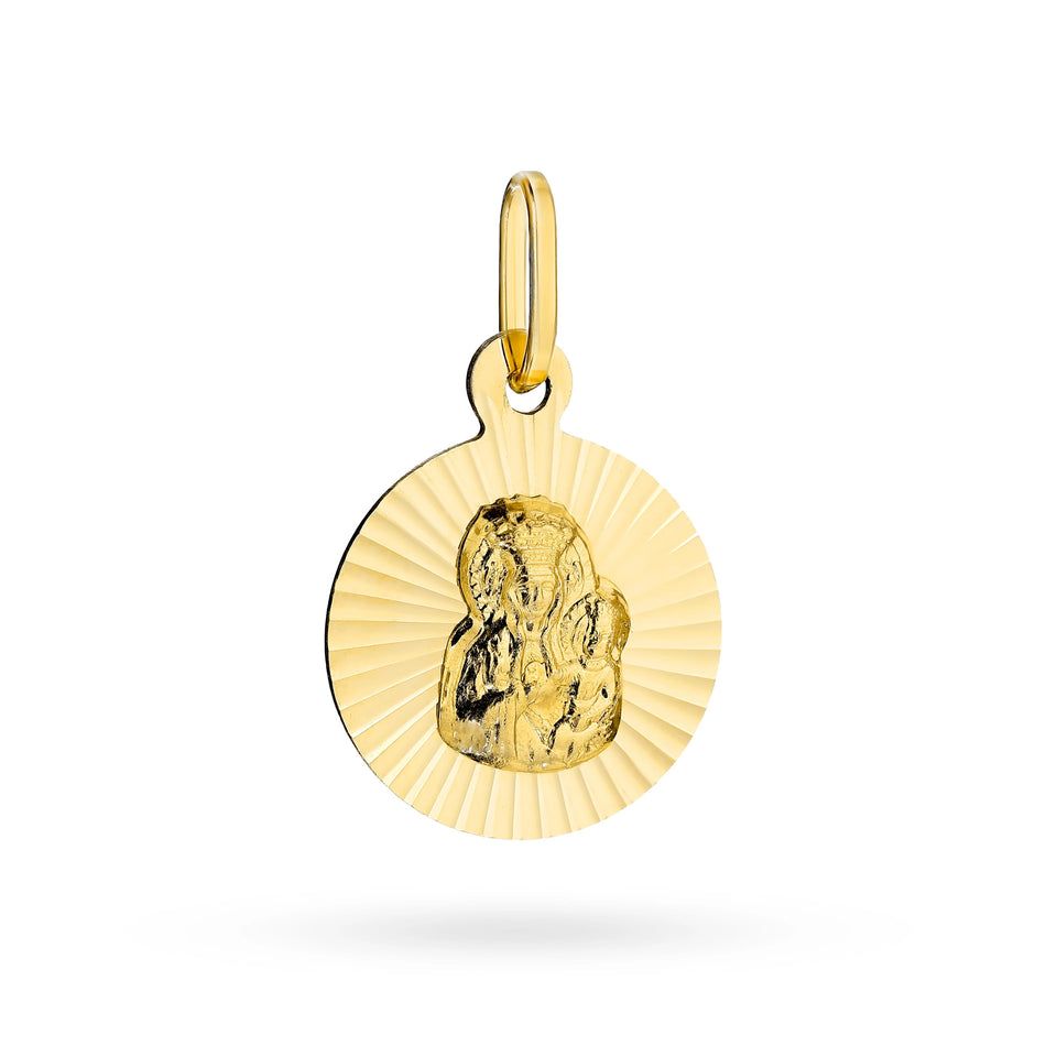 Gold Virgin Mary Medallion Pendant