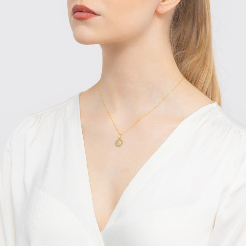 Gold Virgin Mary Medallion Pendant