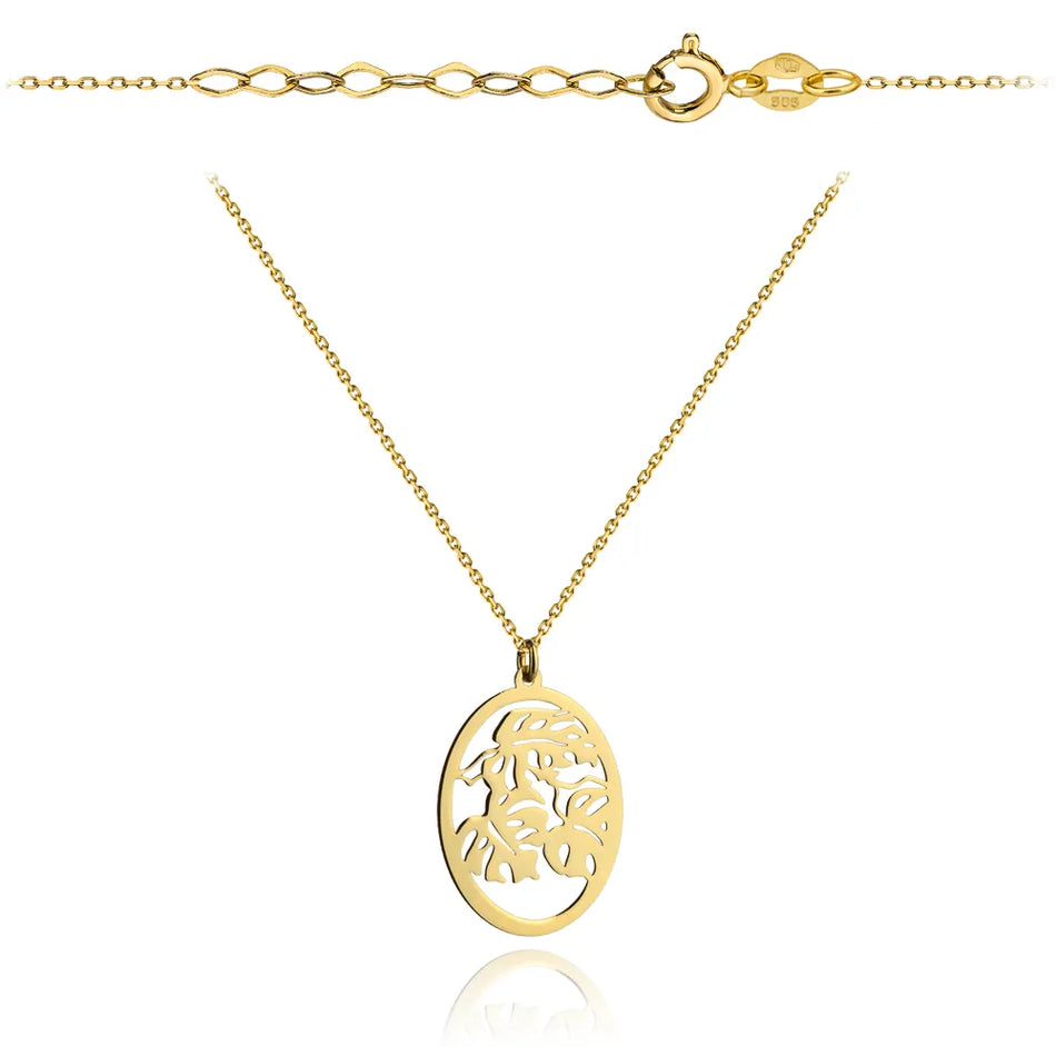 Zlatý náhrdelník s listy Monstera