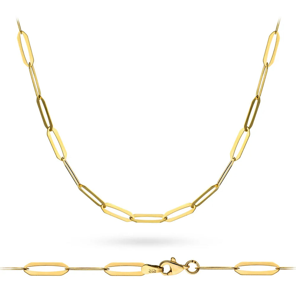 Gold Halskette Kette mit langen Gliedern