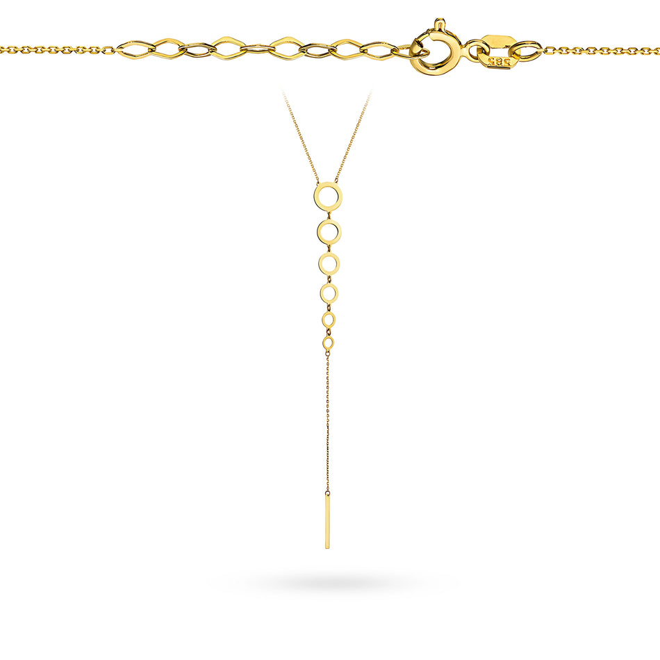 Zlatý náhrdelník s kroužky deska