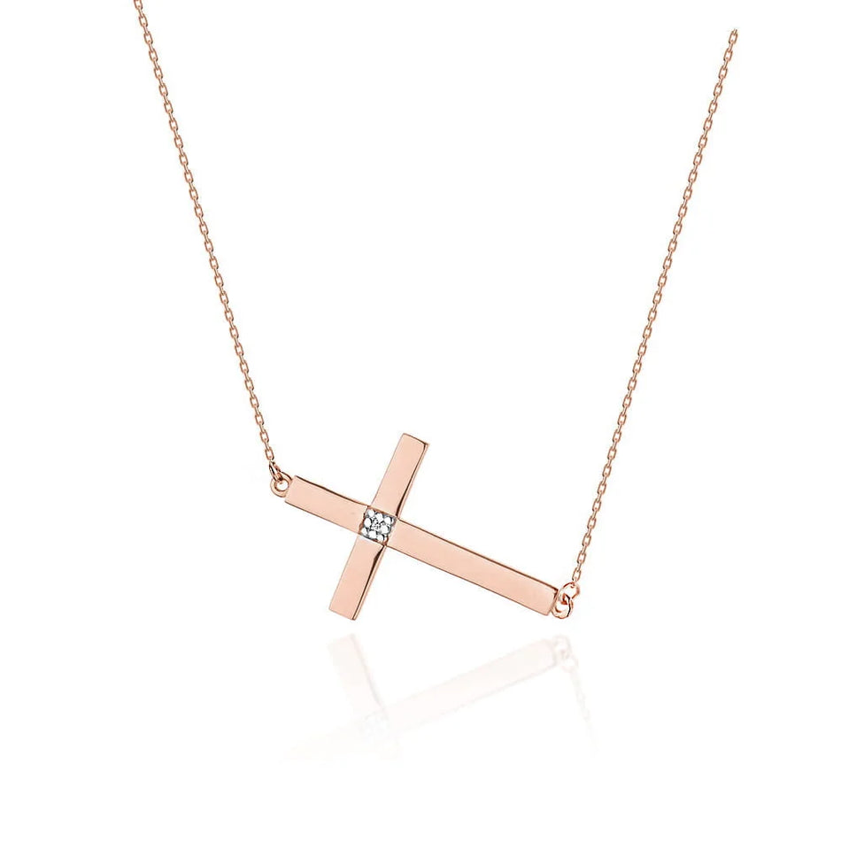 Zlatý náhrdelník s diamantom 0,005 ct