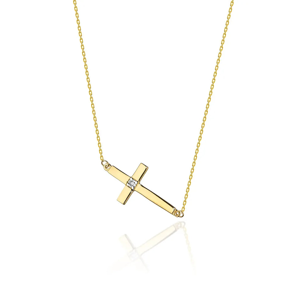 Zlatý náhrdelník s diamantom 0,005 ct