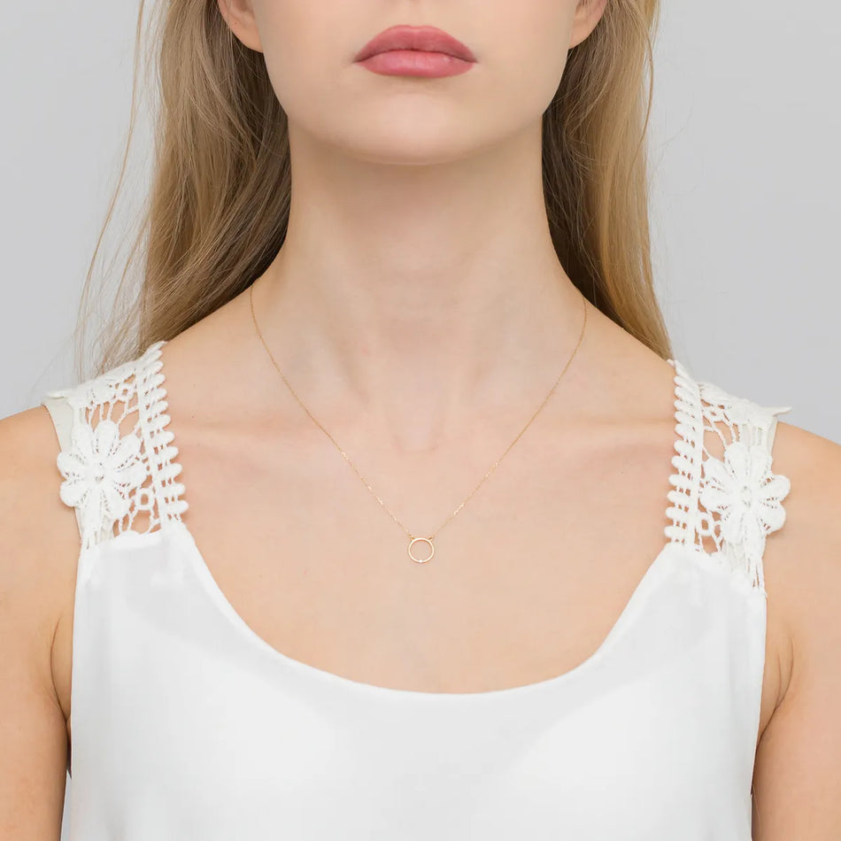 Zlatý náhrdelník s diamantem 0,01 ct