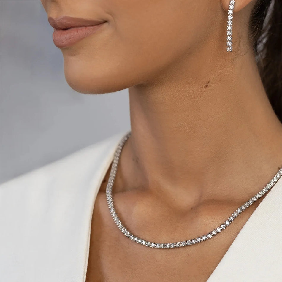 Gold Necklace with 6.90ct Lab-grown diamonds