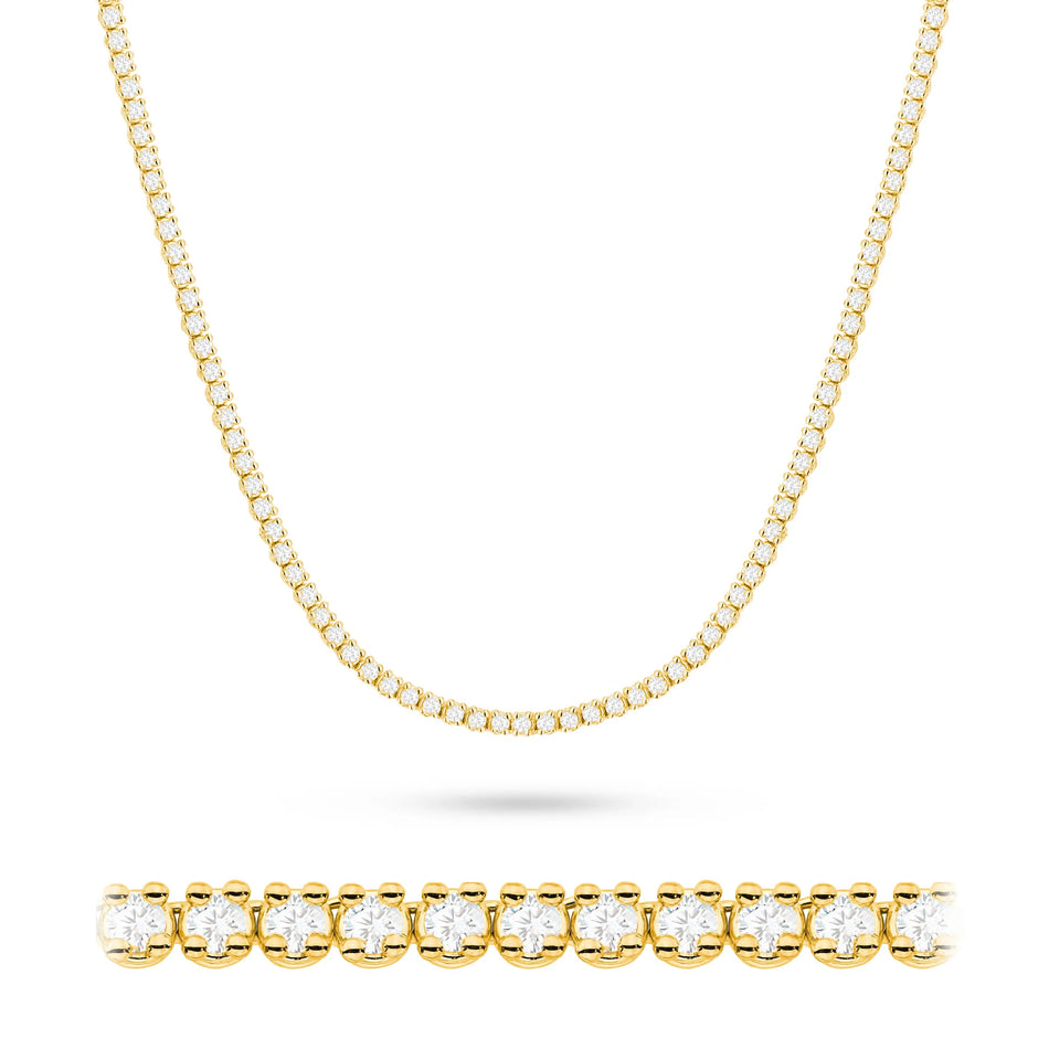 Gold Necklace with 6.90ct Lab-grown diamonds