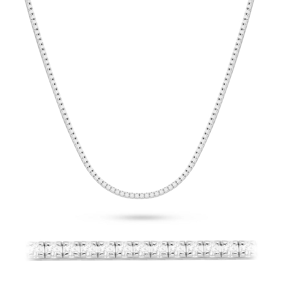 Gold Necklace with 3.38ct Lab-grown diamonds