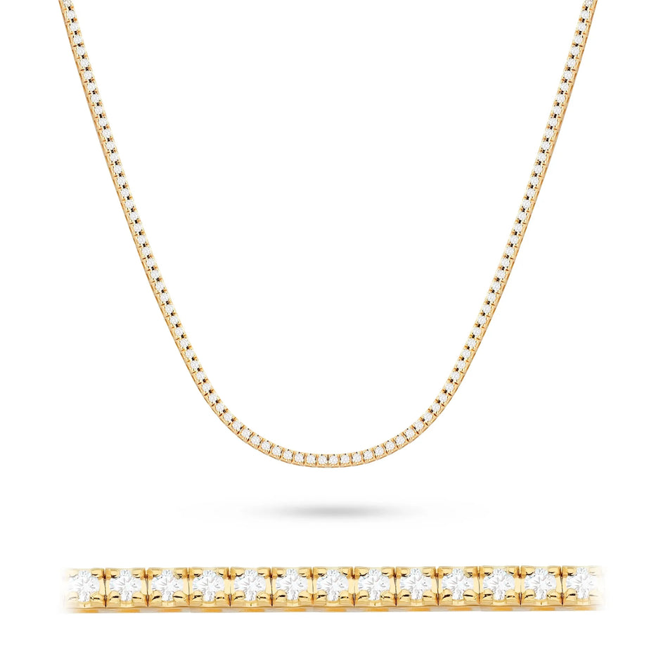 Gold Necklace with 4.38ct Lab-grown diamonds