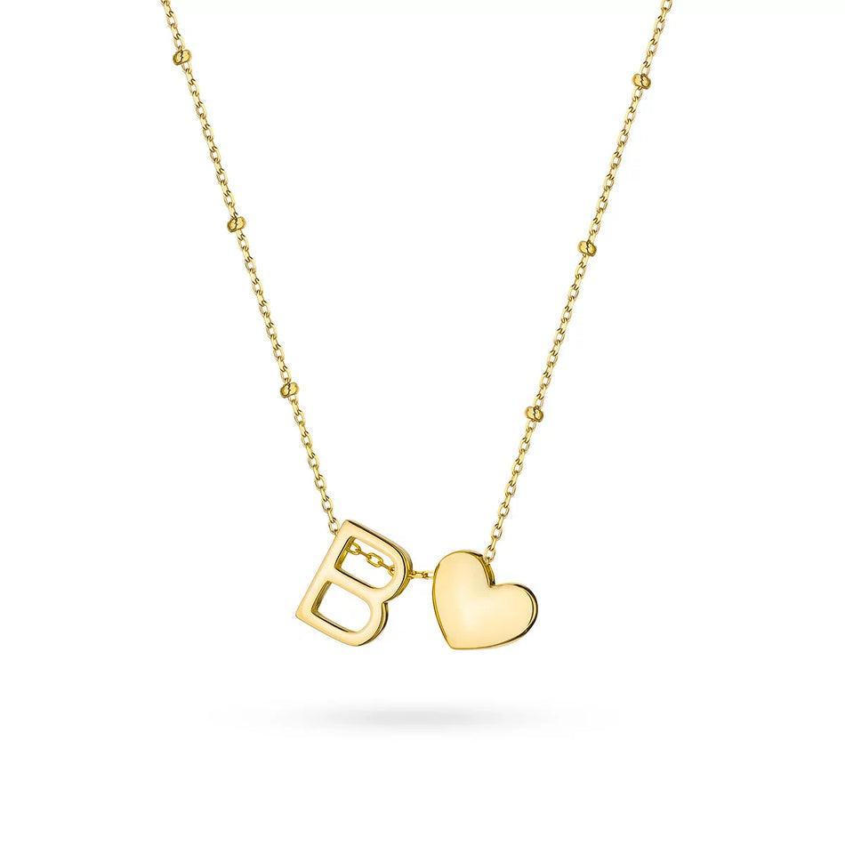Pozlacený stříbrný náhrdelník Písmeno B