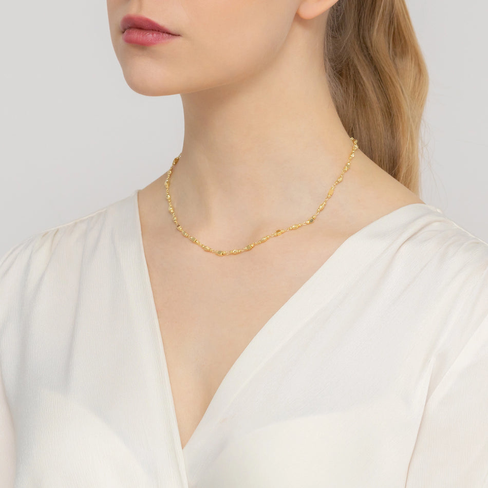 Gold-plated Silver Necklace Squares