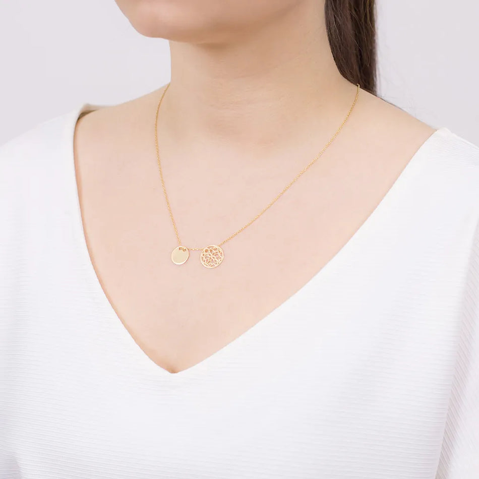 Pozlacený Stříbrný náhrdelník s prsteny