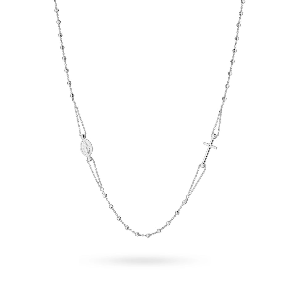 Stříbrný náhrdelník růženec