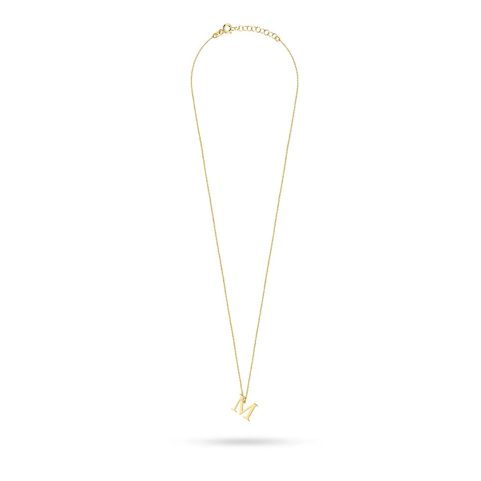 Pozlacený Stříbrný náhrdelník Písmeno M