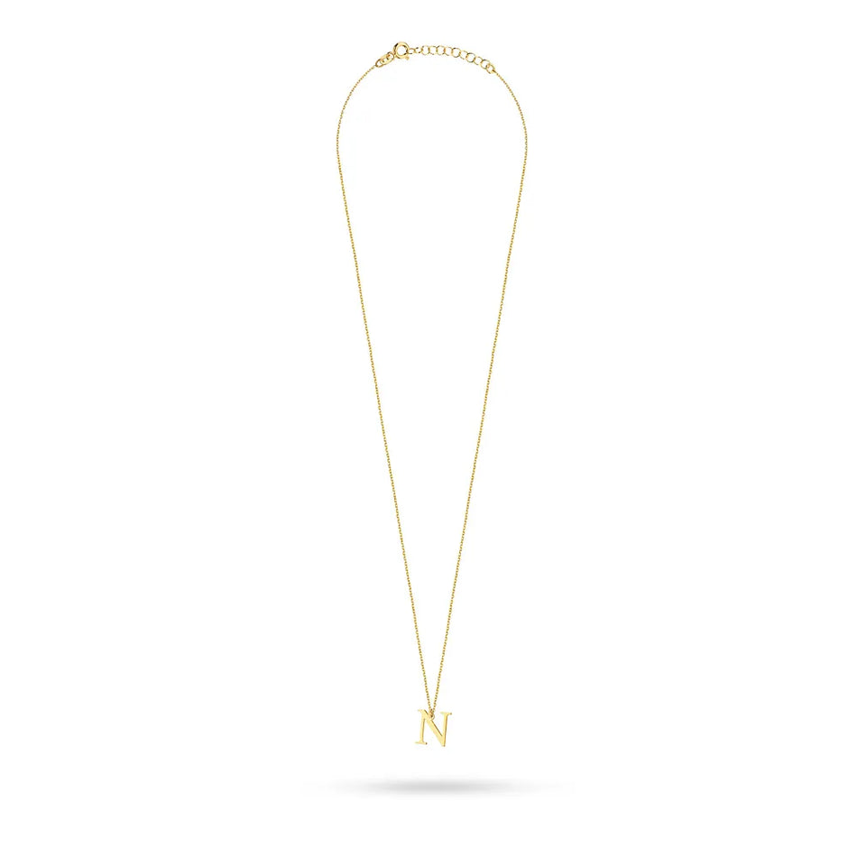 Pozlacený stříbrný náhrdelník Písmeno N