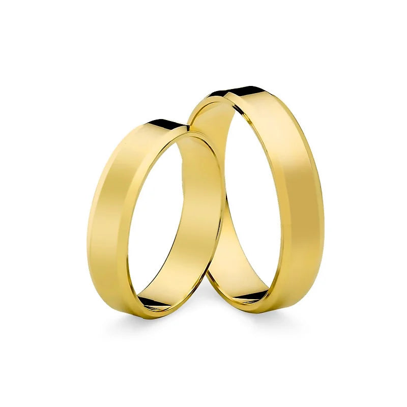 Klasické zlaté snubní prsteny s drážkou 4mm