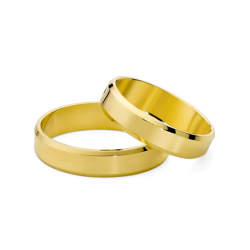 Klasické zlaté snubní prsteny s drážkou 4mm