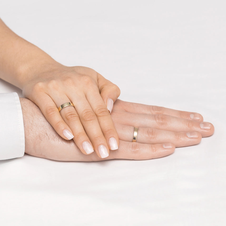 Klasické ploché zlaté svadobné obrúčky 4mm